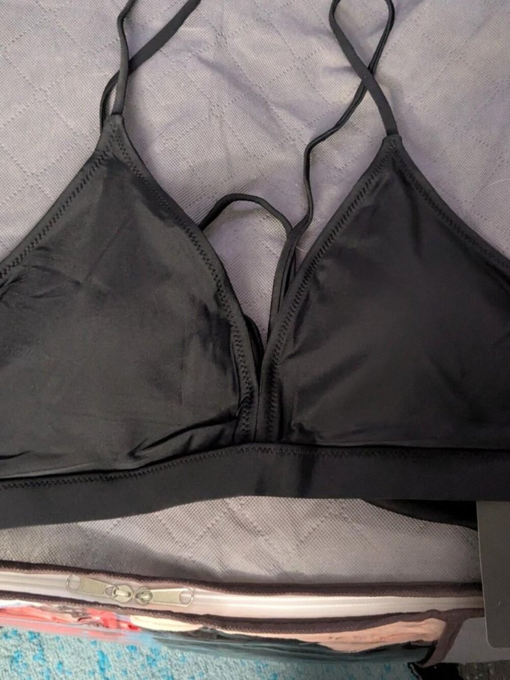 NWT! Dazosue Black Tie Back Bikini Size XL